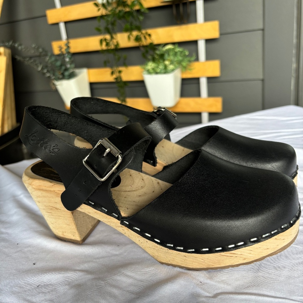 Lotta From Stockholm women’s black clog sandals sz 39 (9)